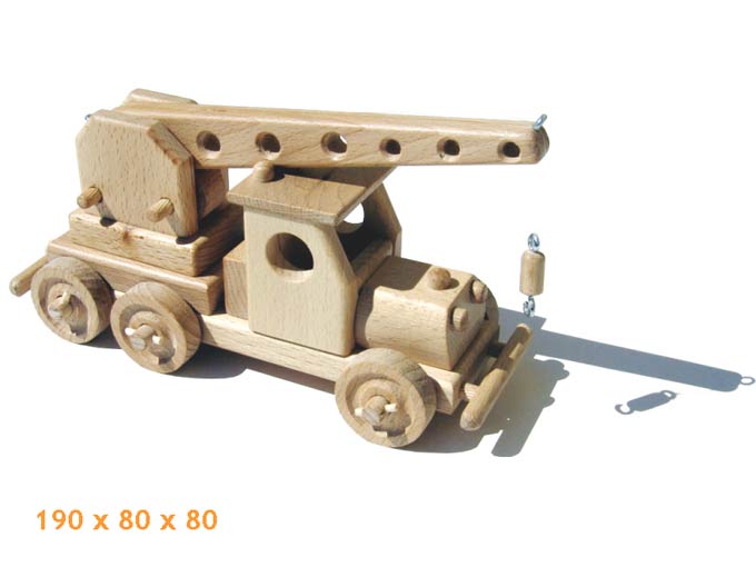 Autojeřáb dřevěná hračka    