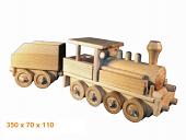 Parní lokomotiva dřevěná hračka                               